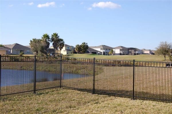 fence corner by pond